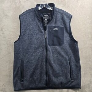 AFTCO Size XL Vesto Weatherproof Fleece Vest Full Zip Navy Blue Fishing